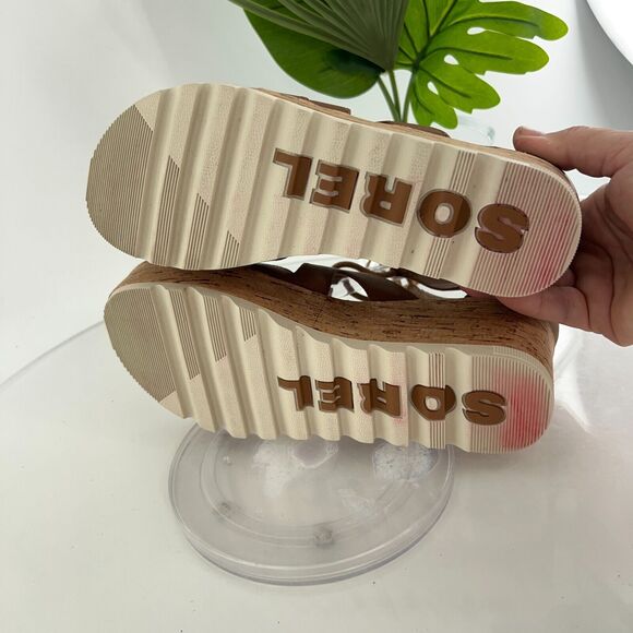 Sorel Brown Wedge Sandals - Picture 12 of 16